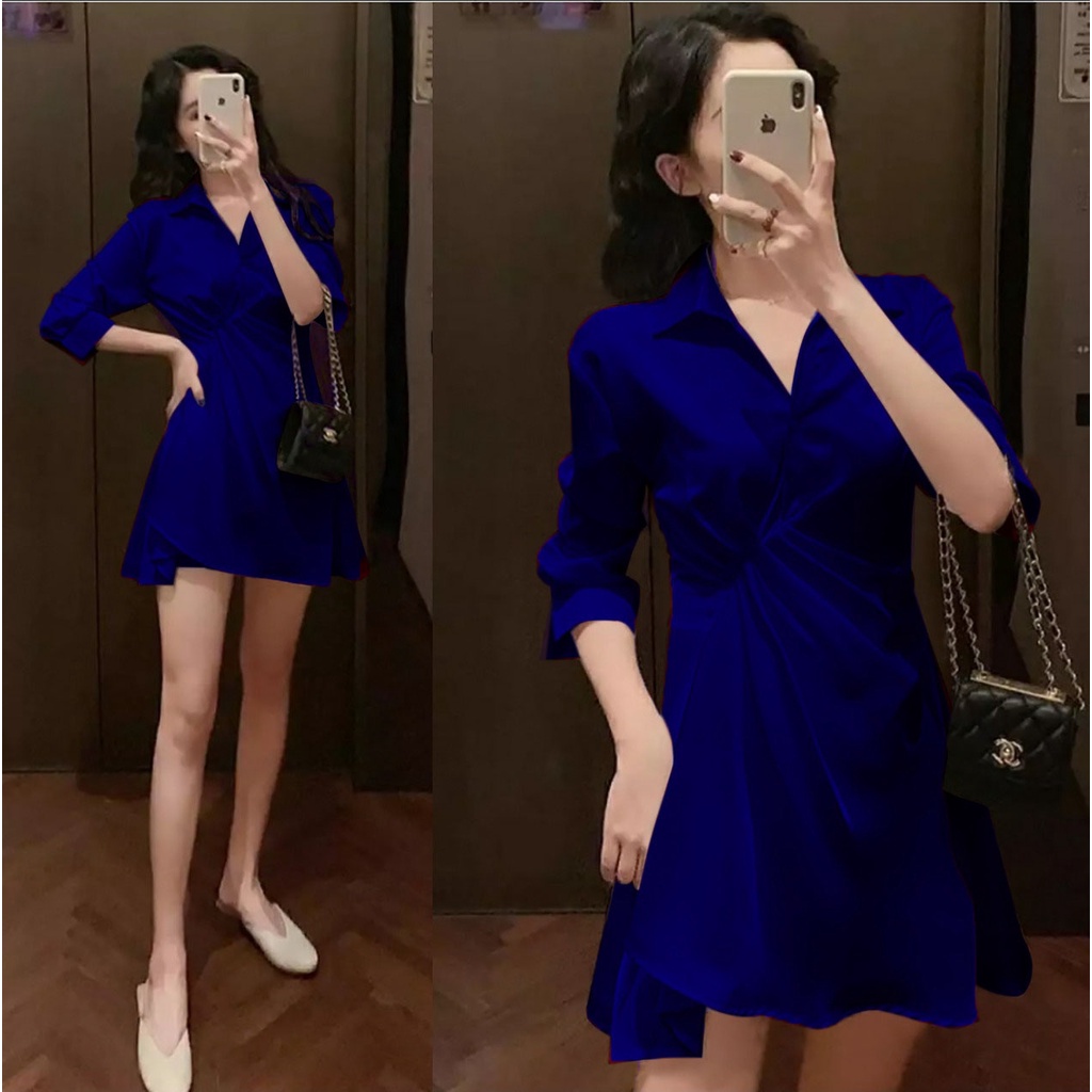 Toply shop Dres wanita sandia / pakaian wanita  / Dres korean style / mini dres wanita