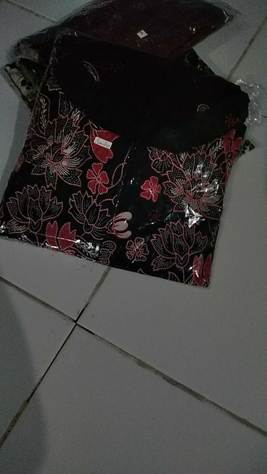 Batik Couple Keluarga Sania Ruffle Ori Ndoro Jowi Dnt Motif Sakura Merah Termurah