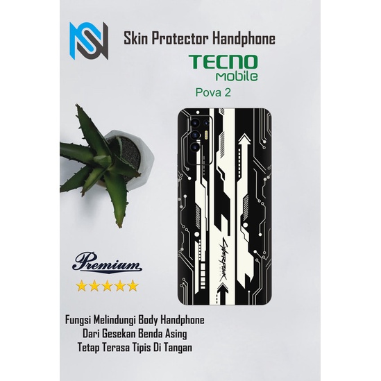 Isi 2pcs Garskin Hp Tecno Pova 2 Motif cyber - Free Custom Motif
