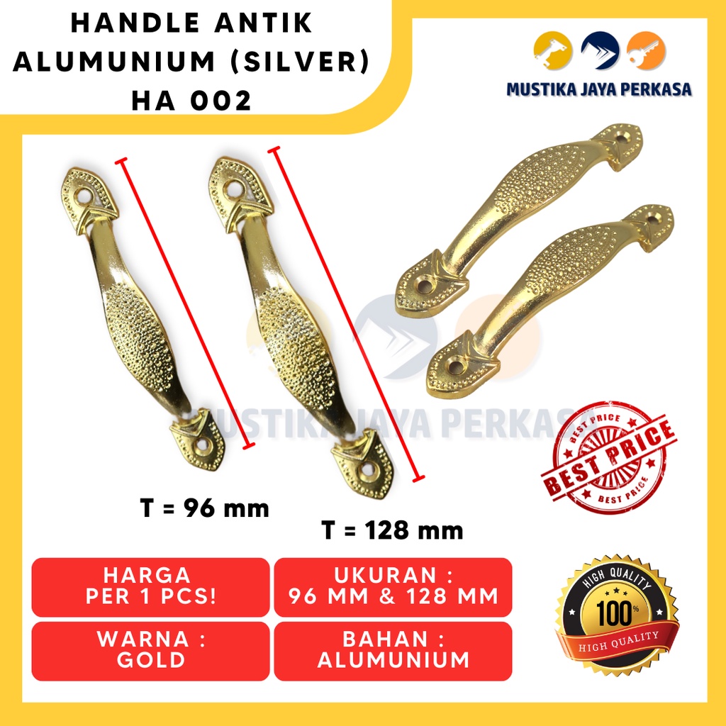 Handle Gagang Tarikan Handel Lemari Laci Antik Unik HA Antique Gold Si