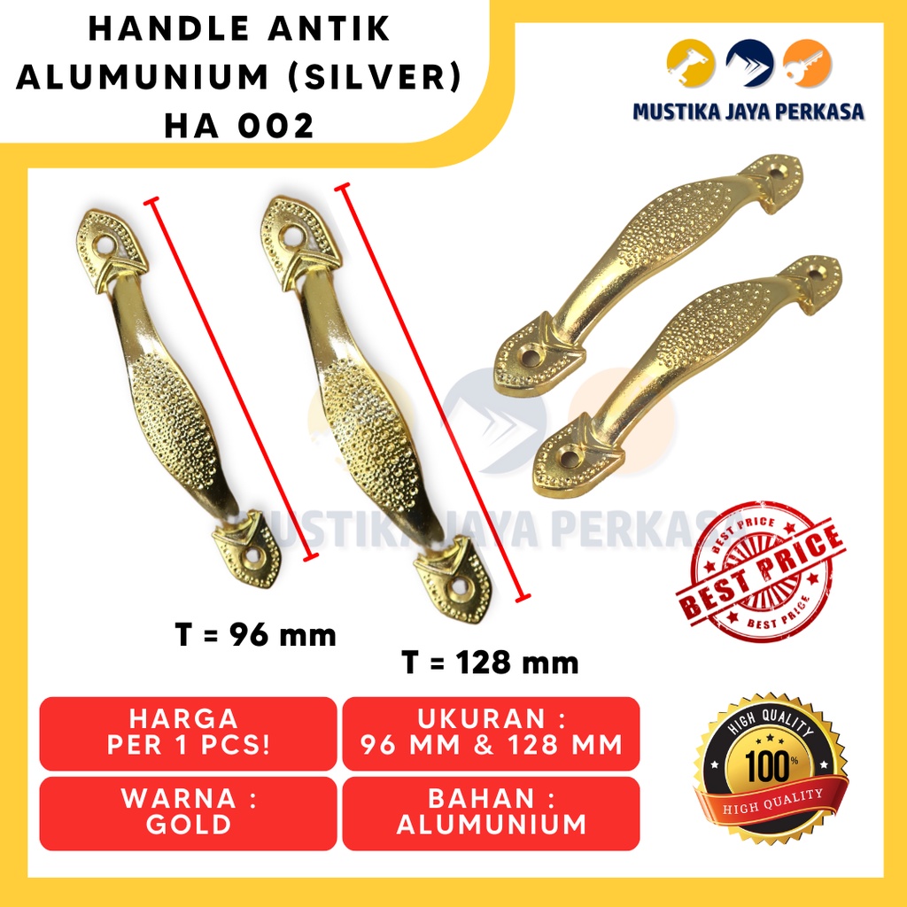 Handle Gagang Tarikan Handel Lemari Laci Antik Unik HA Antique Gold Si