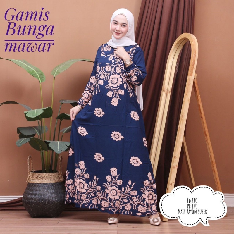 Gamis cabutan bunga mawar