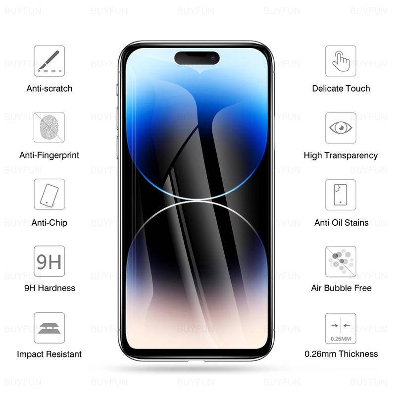 Pelindung Layar Tempered Glass Untuk iphone 14 13 12 Pro MAX Mini 14 Plus 14 Pro 13Pro 12Pro