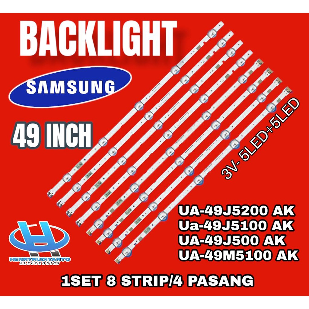 LAMPU BL BACKLIGHT LED TV SAMSUNG 49 INCH UA49J5200AK UA 49J5200 AK UA49J5200 AK BL 49IN UA49J5202AK