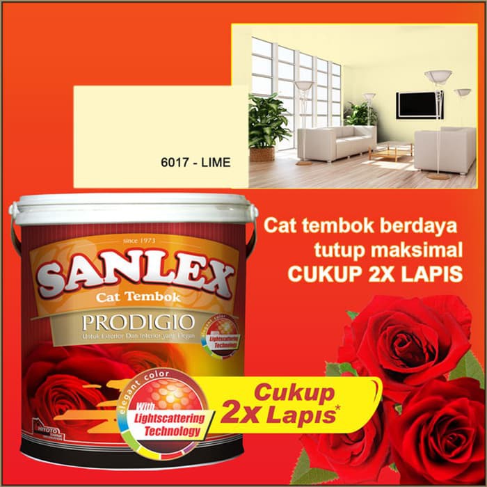 Cat Tembok SANLEX PRODIGIO Warna 6017 LIME - Pail 25 kg
