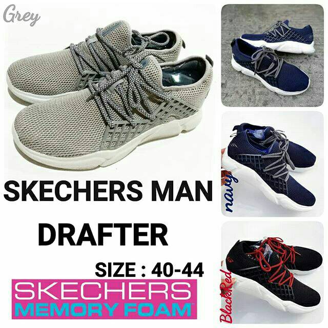 Sepatu Sneakers Skechers Man Drafter Tali Murah Dan Terbaru