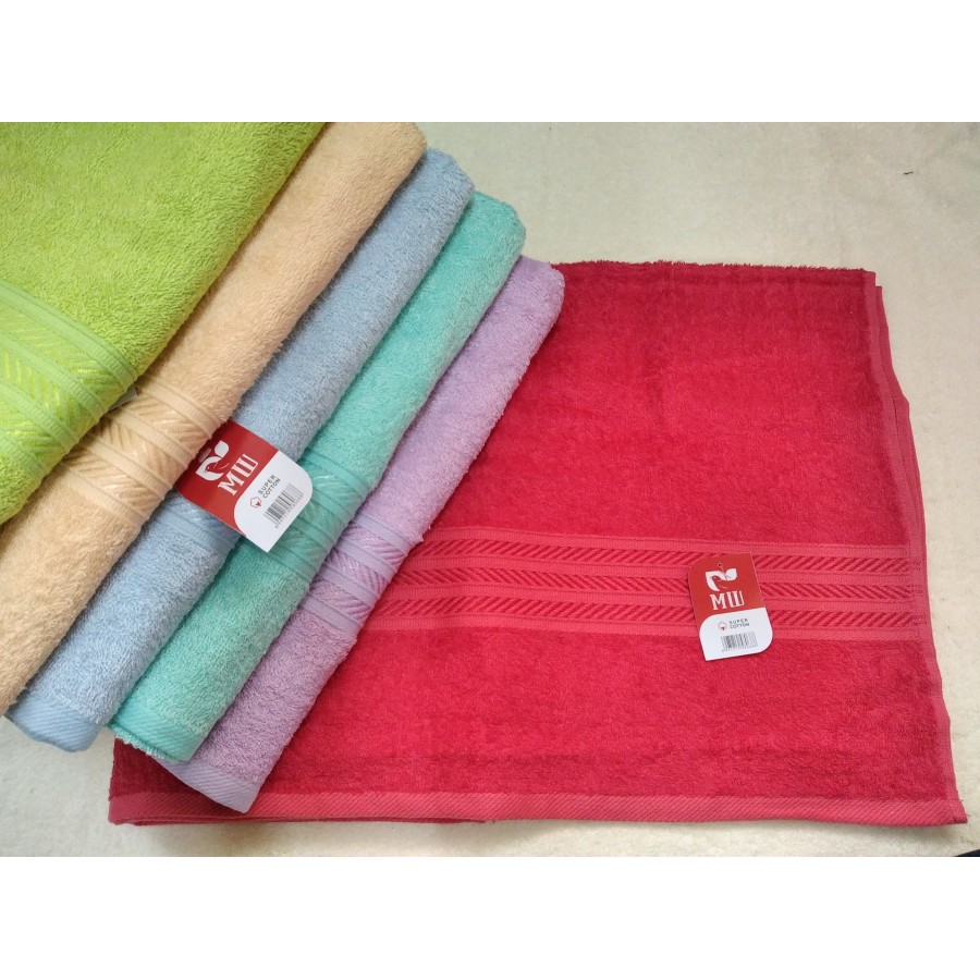 RC Isi 4 Handuk Mandi Dewasa Merah Putih Ukuran 70x135cm