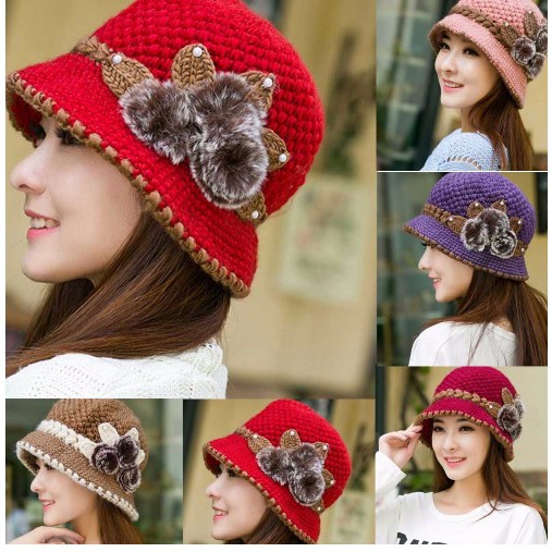 Topi wool wanita untuk musim dingin / winter trendy 003