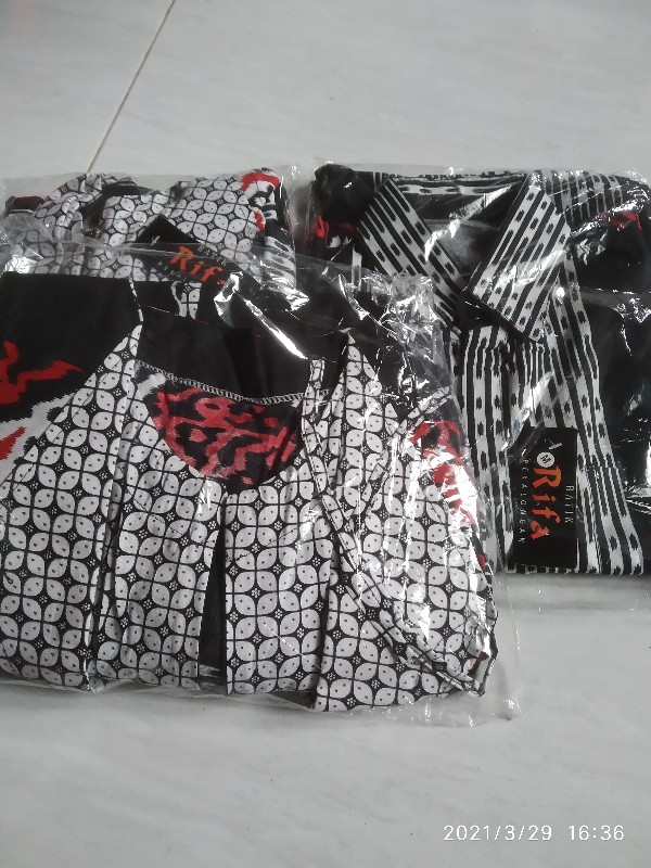 Batik Couple Keluarga Sania Ruffle Ori Ndoro Jowi Dnt Motif Terbaru