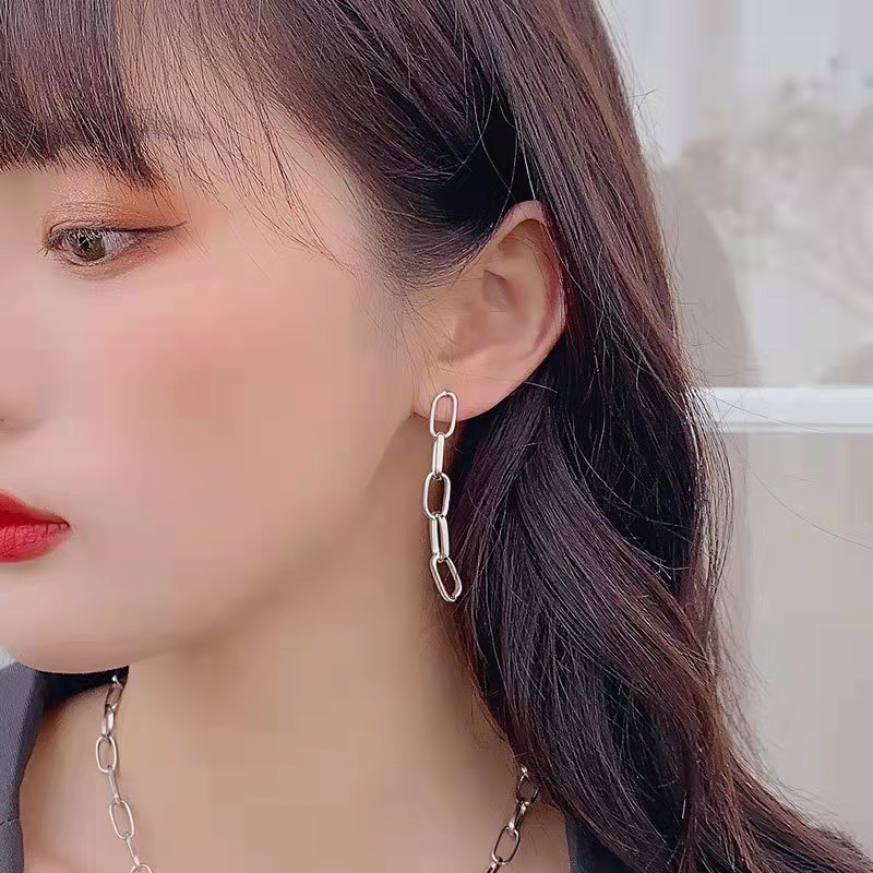 Anting Tusuk Retro Panjang Rumbai Rantai Fashion Earrings Korean Import