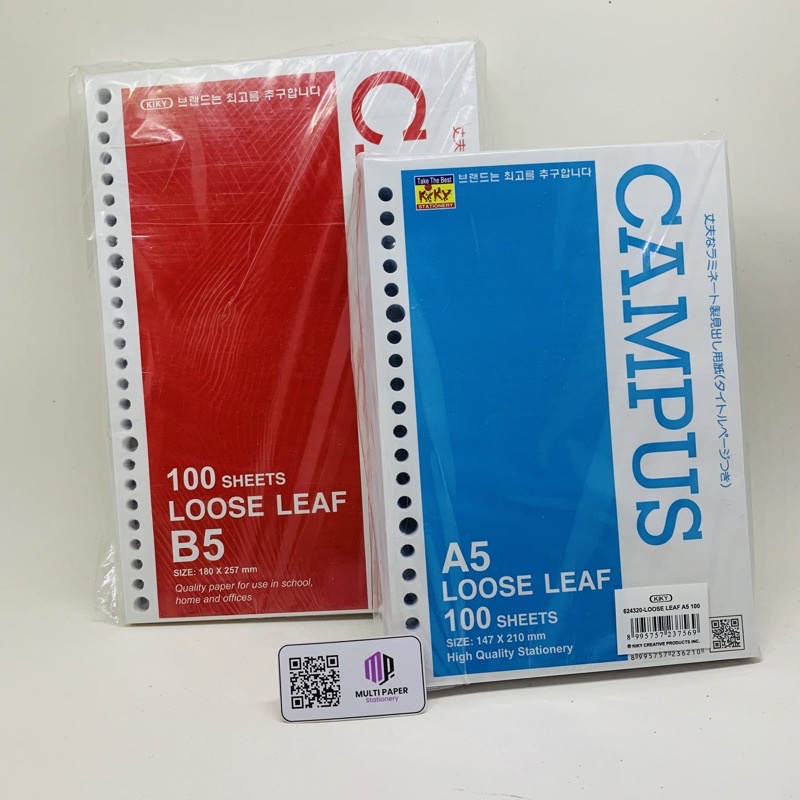 

Loose Leaf A5 , B5 Isi 50 & 100 Lembar Kiky Campus