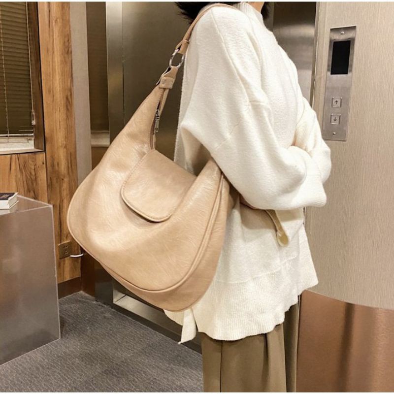 Tas Kerja Kuliah Vintage Classic Hobo Shoulder Flap Tote Bag Not Zara Impor