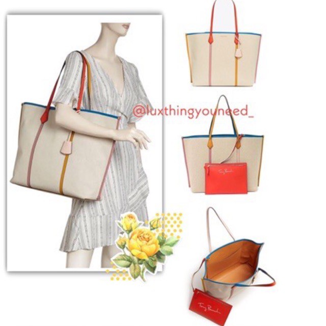 Tory Burch Perry Canvas Oversized Tote Bag