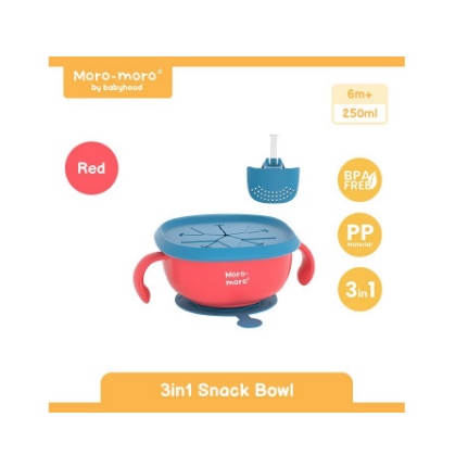 MORO-MORO 3 IN 1 SNACK BOWL MSB-2231 Mangkok Makan Anak Bayi