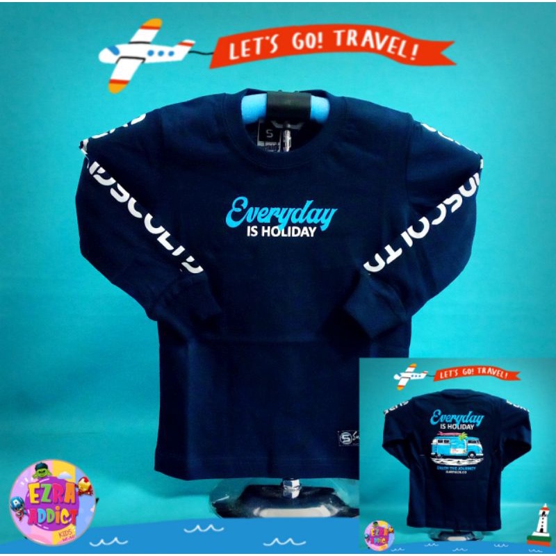 ORIGINAL Surfkids - Umur 1 2 3 4 5 6 7 8 tahun - Baju Distro Anak - Surfkids Navy - Kaos Distro Anak