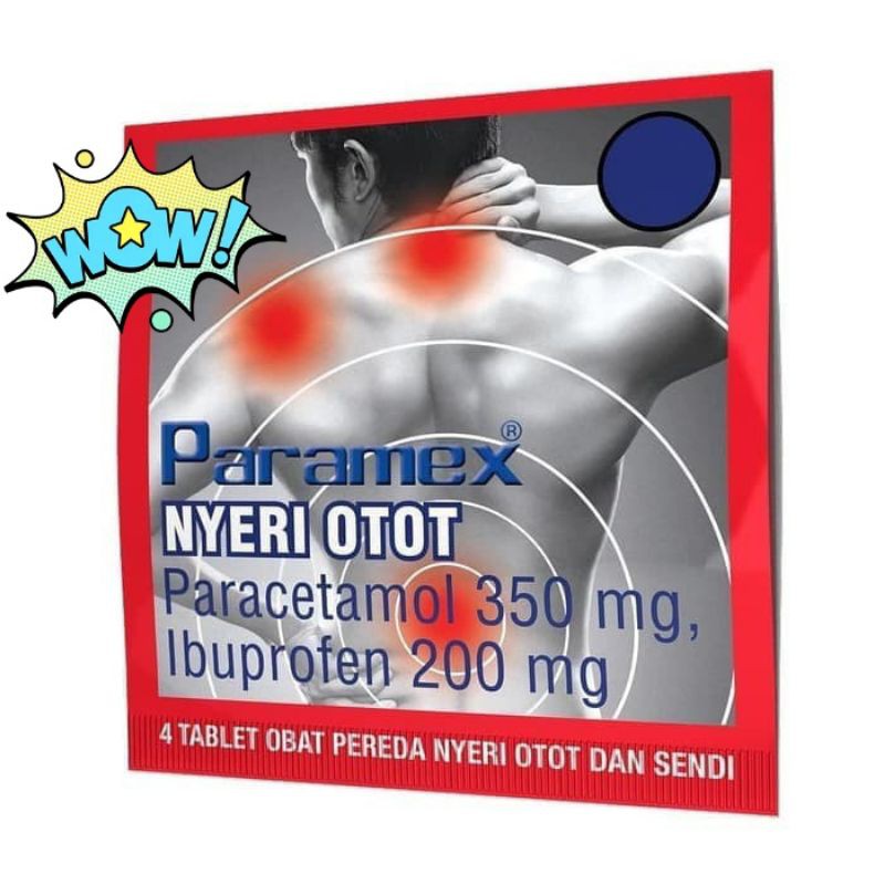 Jual PARAMEX NYERI OTOT ISI 4 KAPLET Tablet Paracetamol Sachet Dus