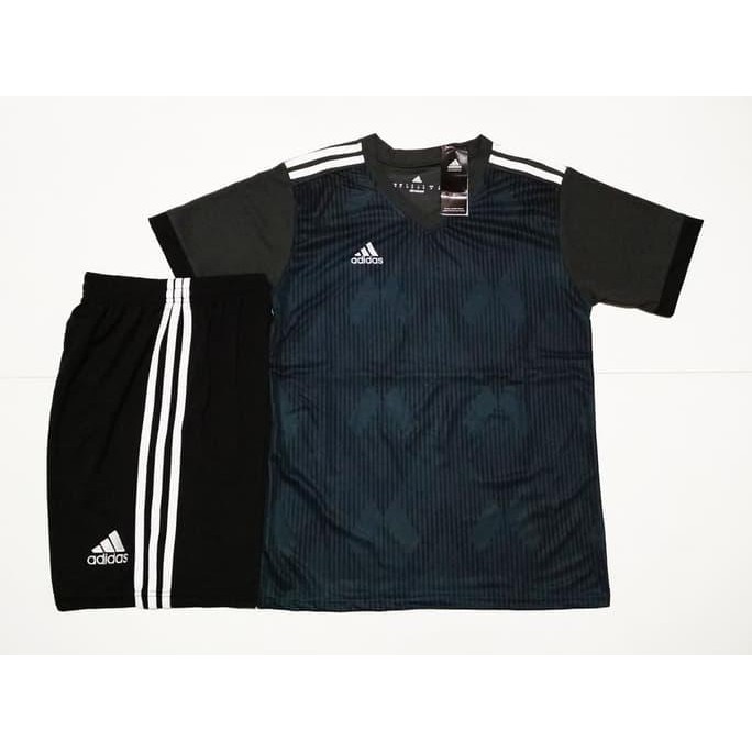 Setelan Jersey Bola / Futsal (Cocok Untuk Kaos Tim) Ad41 Black Grey