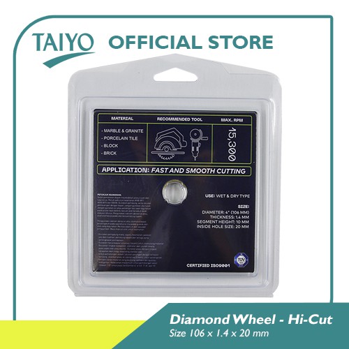 Taiyo Diamond Wheel Turbo HI-Cut For Marble &amp; Granite 105mm / Mata Potong Keramik