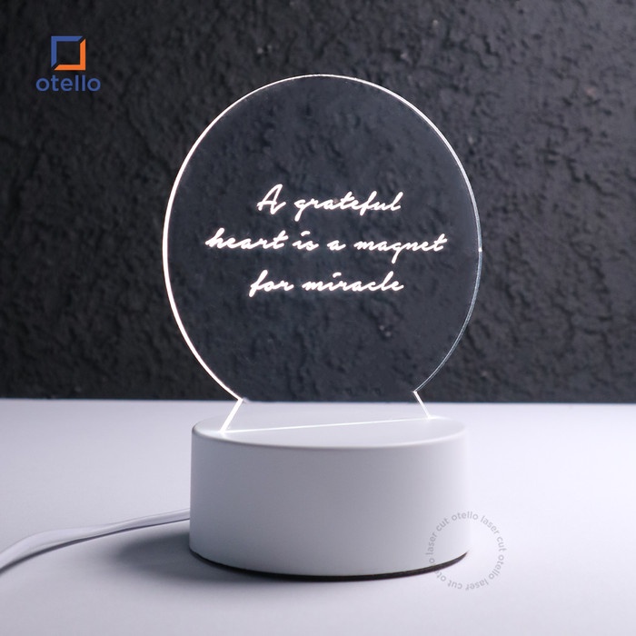 Custom Acrylic Night Lamp Quotes Words Lampu Tidur LED Hias Aesthetic Engraving Hadiah Kado Sahabat