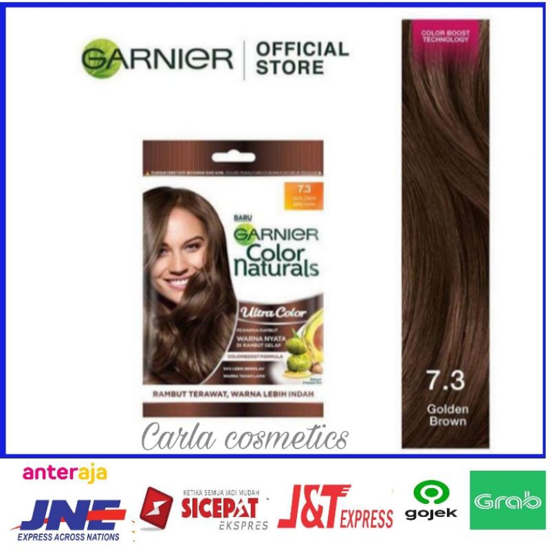 Garnier color naturals ultra cat rambut no 7.3 golden brown