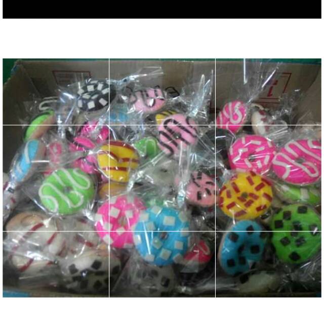souvenir gantungan kunci donat 100 pcs / souvenir pernikahan murah / gantungan kunci murah / souveni