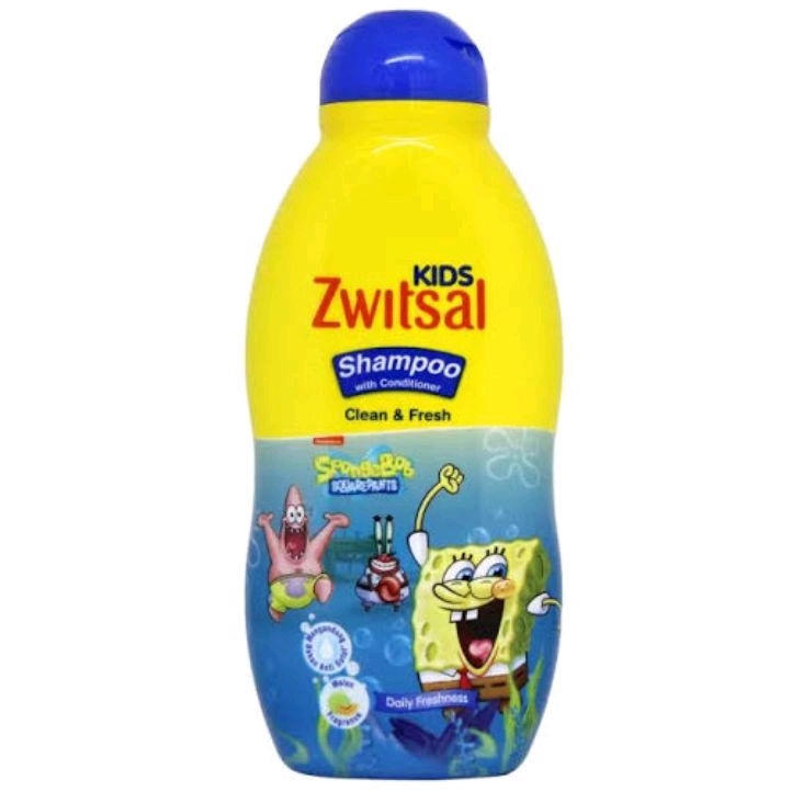 ORIGINAL ZWITSAL KIDS SHAMPOO &amp; CONDITIONER CLEAN &amp; FRESH 180 ML / SHAMPO ZWITSAL SPONGEBOB