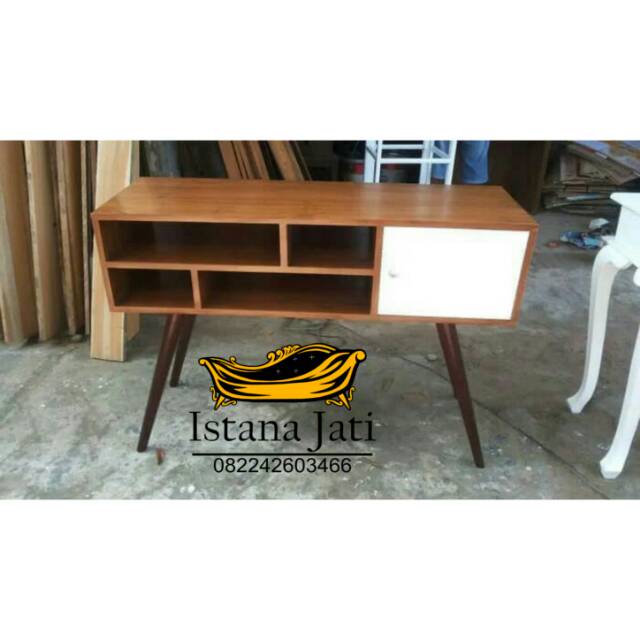 Nakas minimalis retro jati/nakas tidur jati/bufet tv jati/lemari buku minimalis/rak sepatu/gantungan