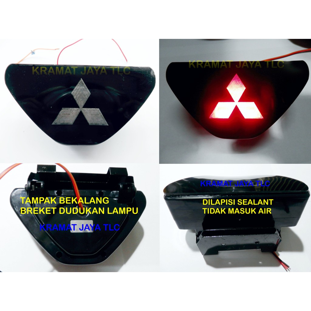 LAMPU REM LED F1 COVER AKRILIK GRAFIR LOGO MOBIL MITSUBISHI