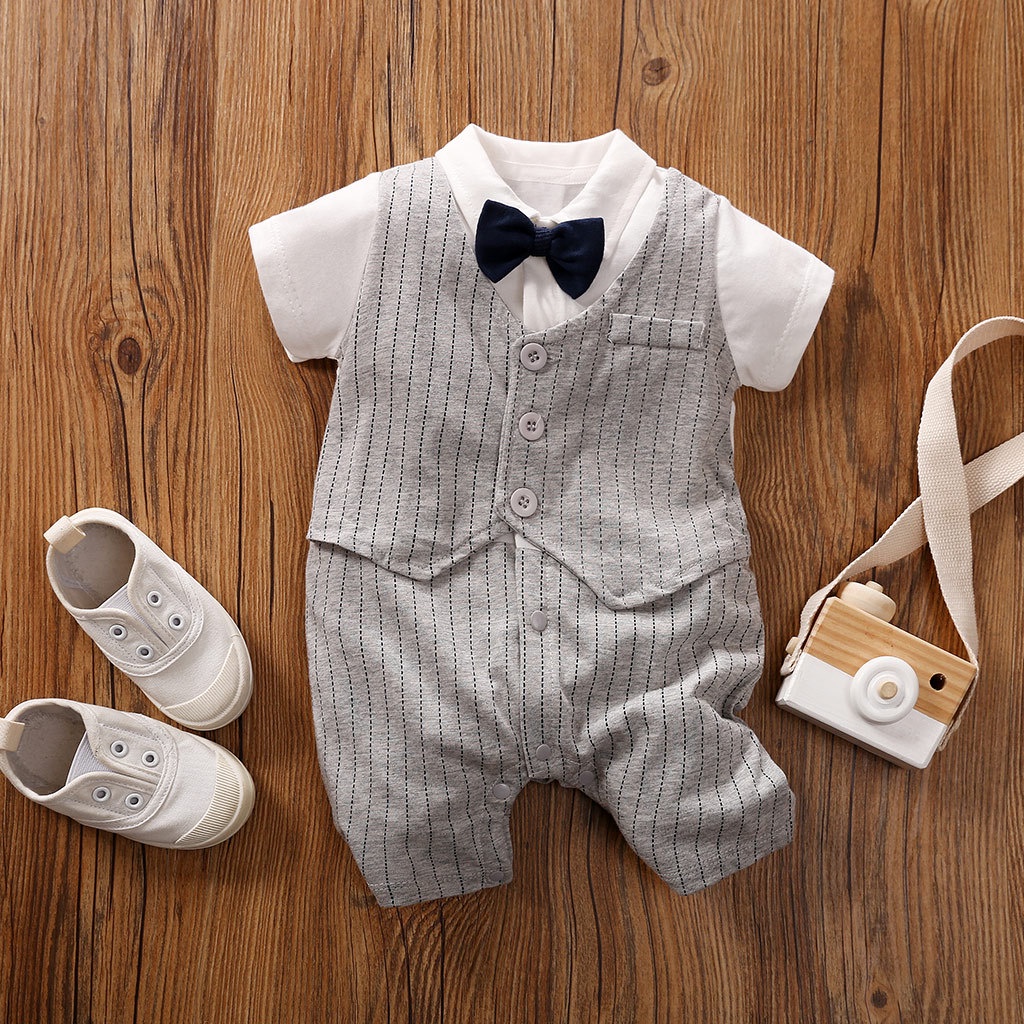ESTERNAL - Baju Bayi Tuxedo Jumper Romper Formal-7