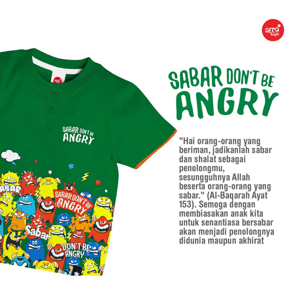 Kaos Anak Afrakids Lengan Pendek Kancing AF287 AF275 AF269 AF268 AF262 untuk anak 2-12 Tahun