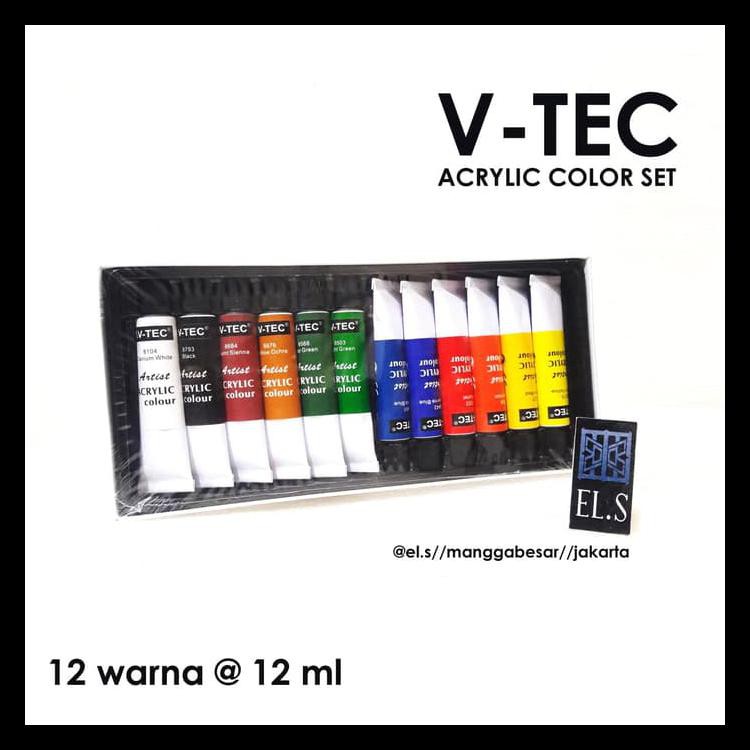 

READY STOK V-TEC ACRYLIC SET 12 WARNA 12 ML TUBE ( CAT AKRILIK ) PERALATAN MELUKIS MURAH MERIAH