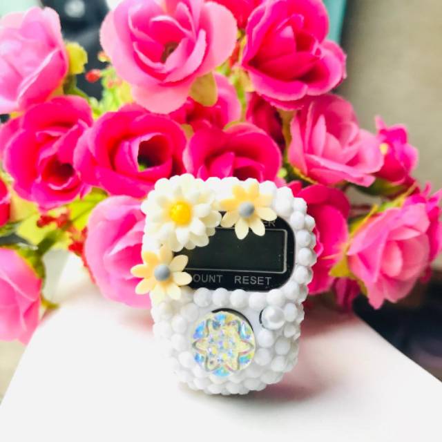 CANDY BUNGA PRITA Tasbih Digital Swarovsky Tasbeh Cincin Cantik hias Mutiara blink blink