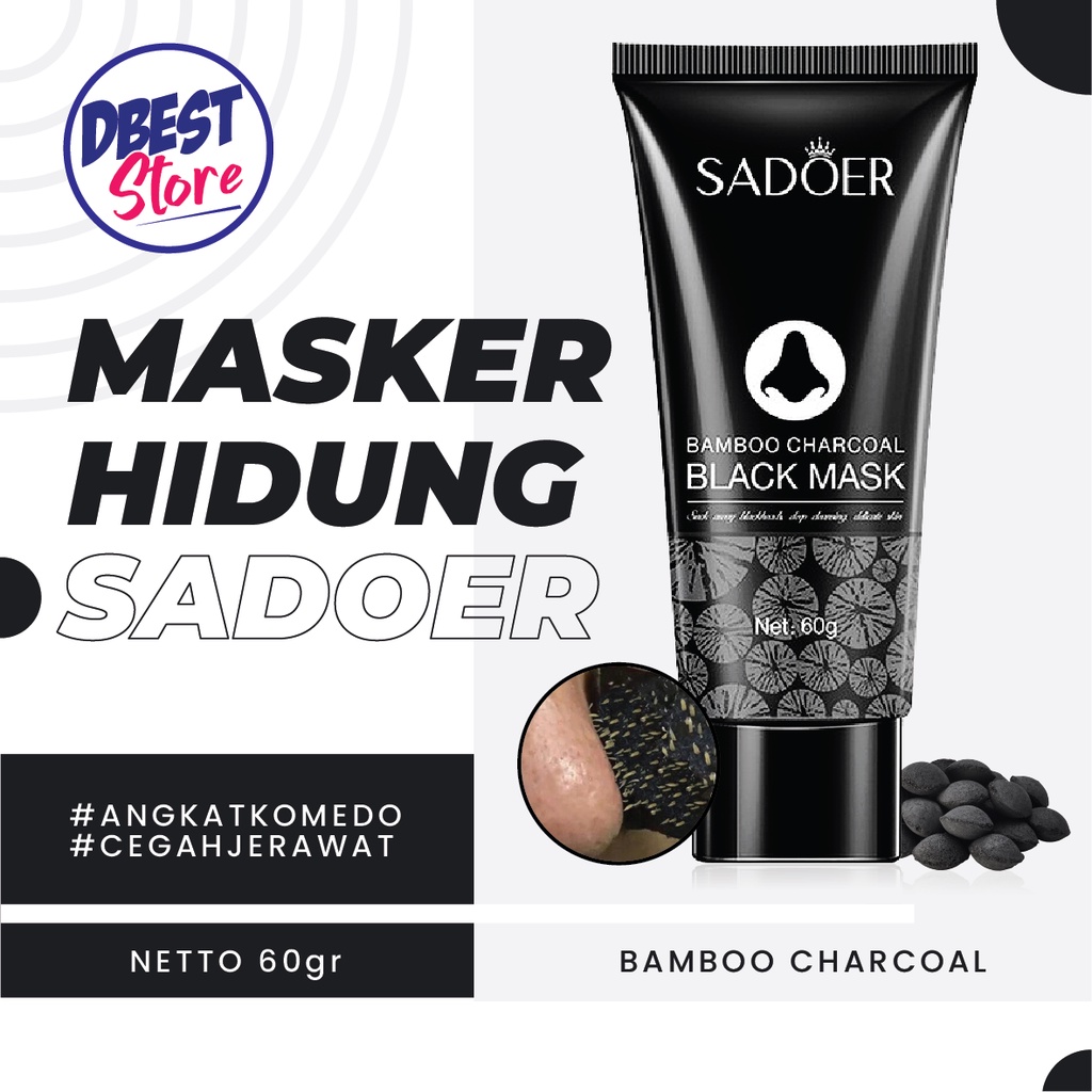 SADOER BLACK MASK CHARCOAL PEEL OFF MASKER KOMEDO HIDUNG DAN WAJAH