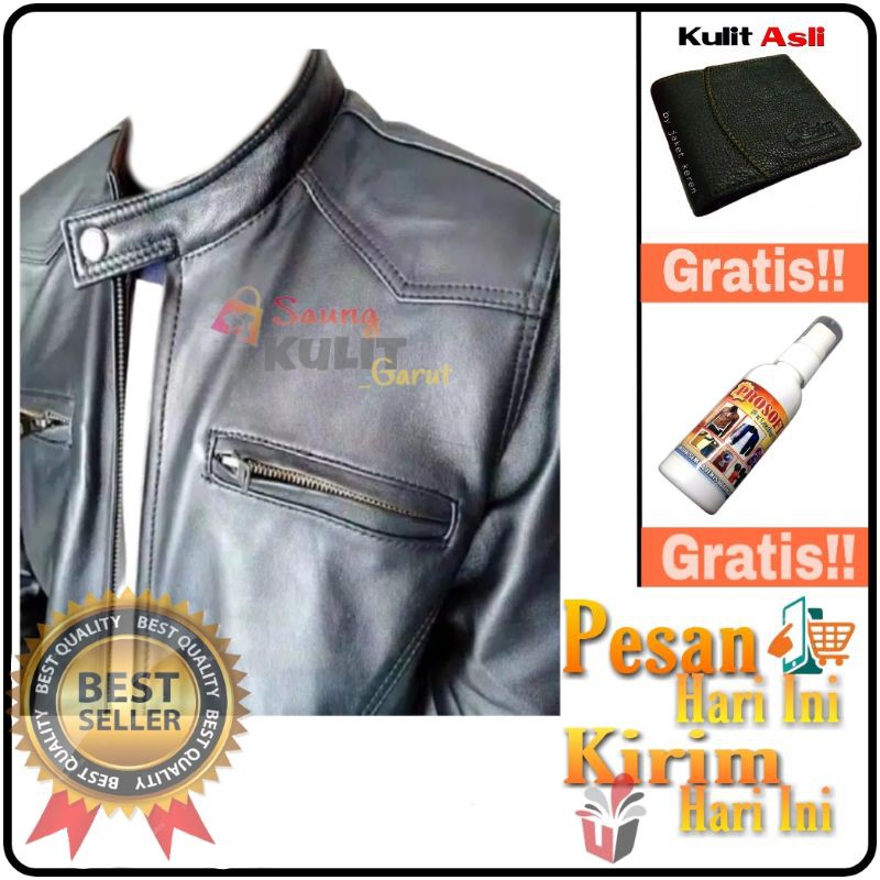 Jaket Kulit Asli Domba Kualitas Kulit Super Pria Keren Macco Gagah [JAMINAN UANG KEMBALI]