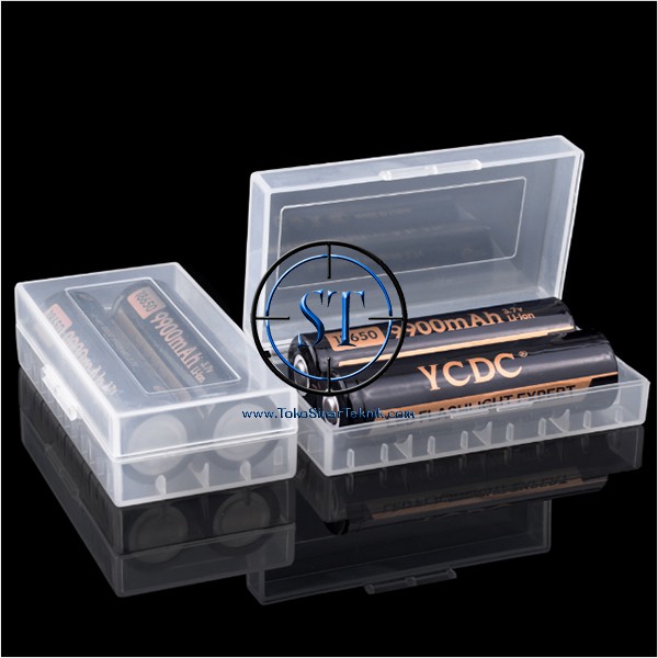 Case Box Casing Kotak Rumah Holder Baterai Battery Transparan 18650 16430 CR123A Isi 2 Baterai Plastik Tebal