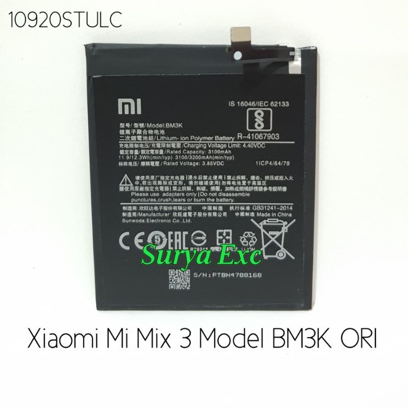 BM3K Baterai Xiaomi MiMix 3 Model BM 3K Xiaomi Mi Mic 3 Mi Mix3 Mi Mix3 ORI