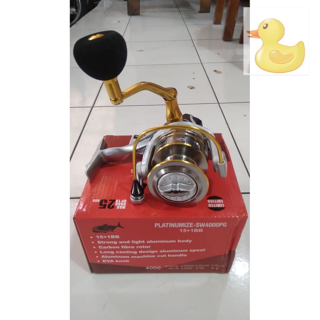 [Promo] Reel Pancing G-Tech Platinumize SW 4000PG SW5000PG 16BB Power Handle Max Drag 30Kg