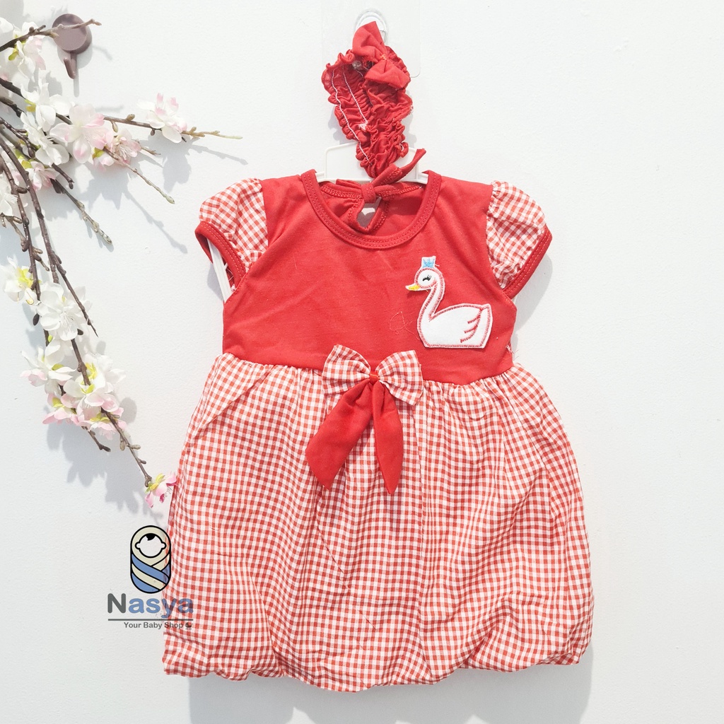 [MM-007] dress baju bayi 0 - 6 bulan motif hewan lucu + bandana murah