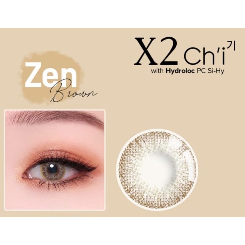 Softlens warna brown cokelat silicone hydrogel X2 chi (Zen) pemakaian 16 jam