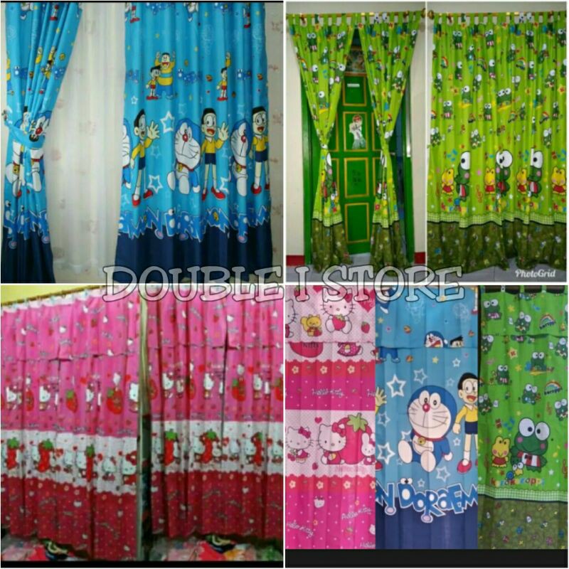 gorden pintu karakter, doraemon, keropi hellokitty