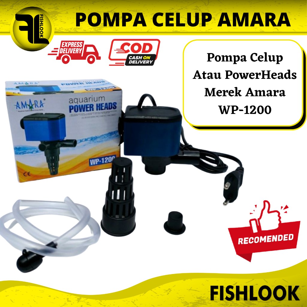 Mesin Pompa Celup Power Head Amara WP-1200 WP1200 Aquarium Akuarium aquascape ikan hias