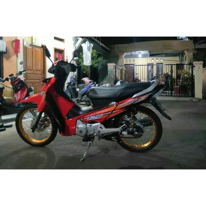 striping sticker variasi honda supra X 125 wave S orange