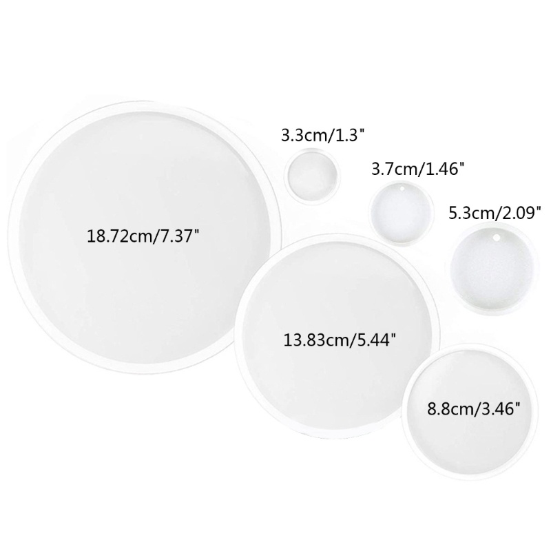 Cetakan Resin Bentuk Bulat Bahan Silikon Untuk Liontin Gantungan Kunci