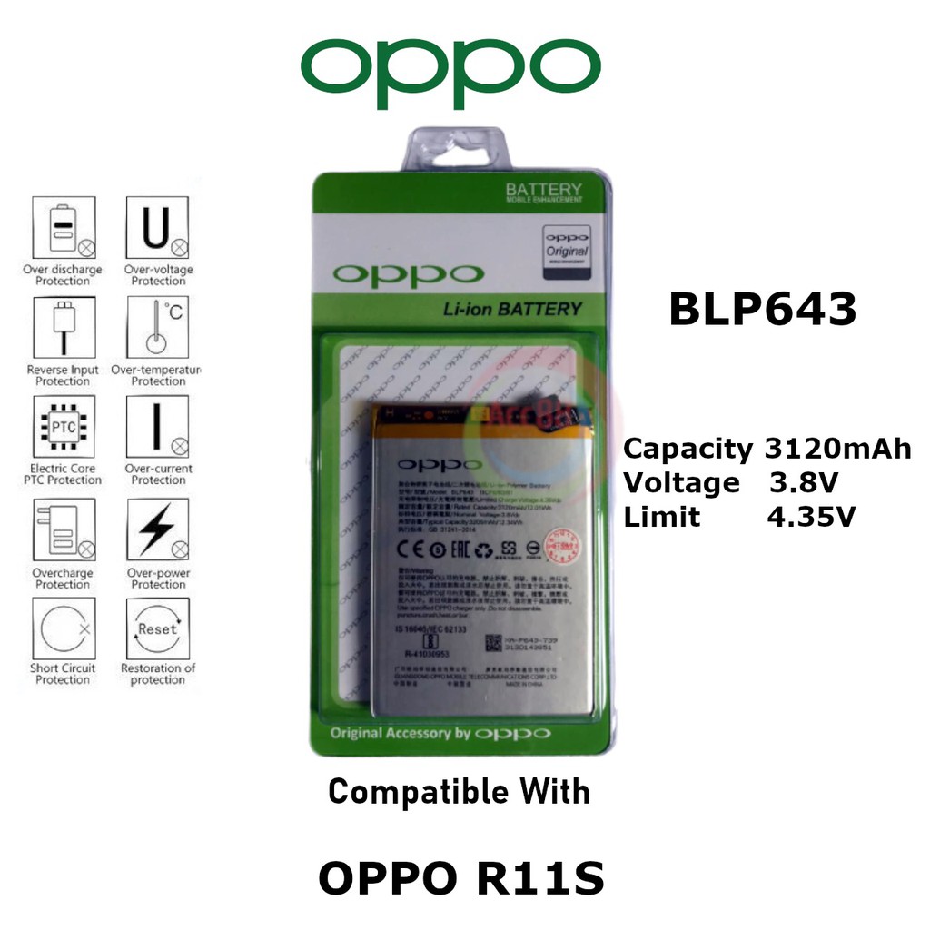 Batre Baterai Battery Original Oppo BLP643 R11S