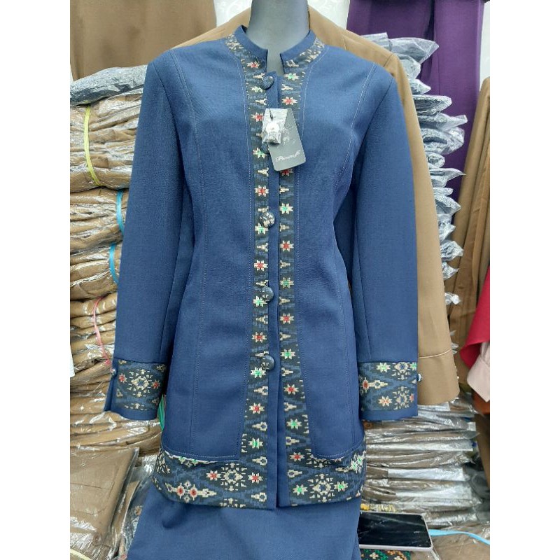 BLAZER DONGKER KOMBINASI BATIK SONGKET SET ROK DAN CELNA