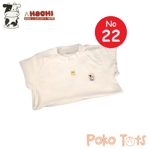 Hachi Kaos Oblong Putih Ukuran 22 Tangan Pendek Bayi dan Anak Polos