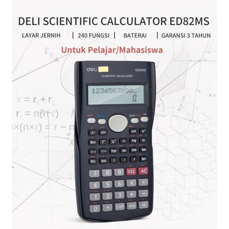 

ORIGINAL Kalkulator calculator DELI 82 MS original asli GARANSI 3 TAHU