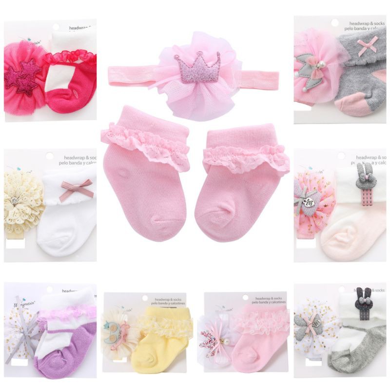 Bandana Bayi dan Kaos Kaki Bayi 1set - 2pcs Aksesoris bayi