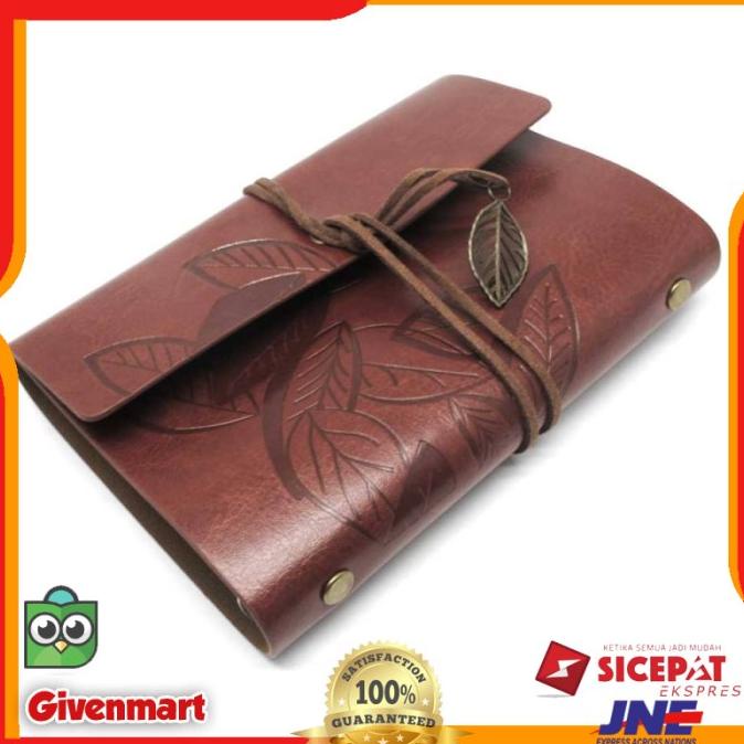 

READY COD Buku Catatan Binder Note Kulit Retro Leaf Kertas A5 PROMOKode 2576
