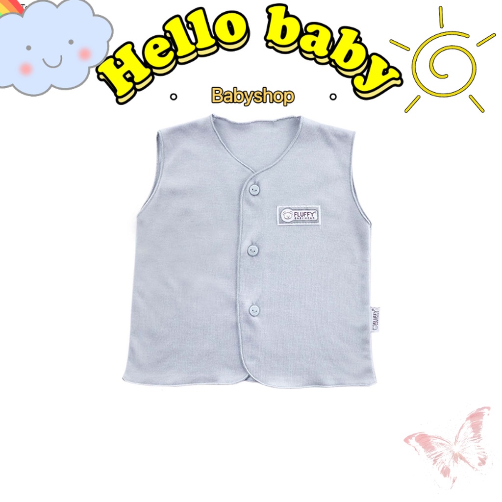 FLUFFY Baju Kutung Neci (Isi 3 pcs) ABU NEWBORN